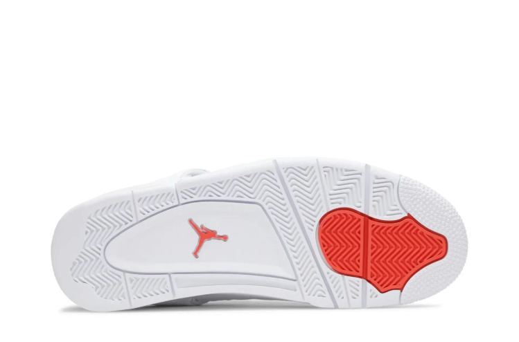 Air Jordan 4 Sneakers - White with Metallic Accents