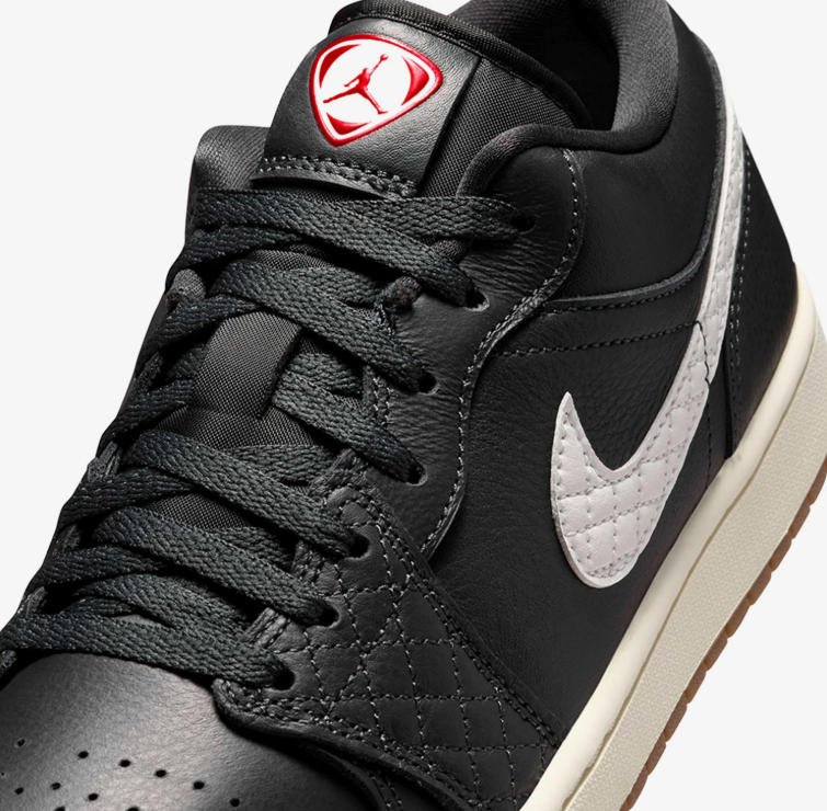 Air Jordan 1 Low Sneakers - Black & White with Gum Sole