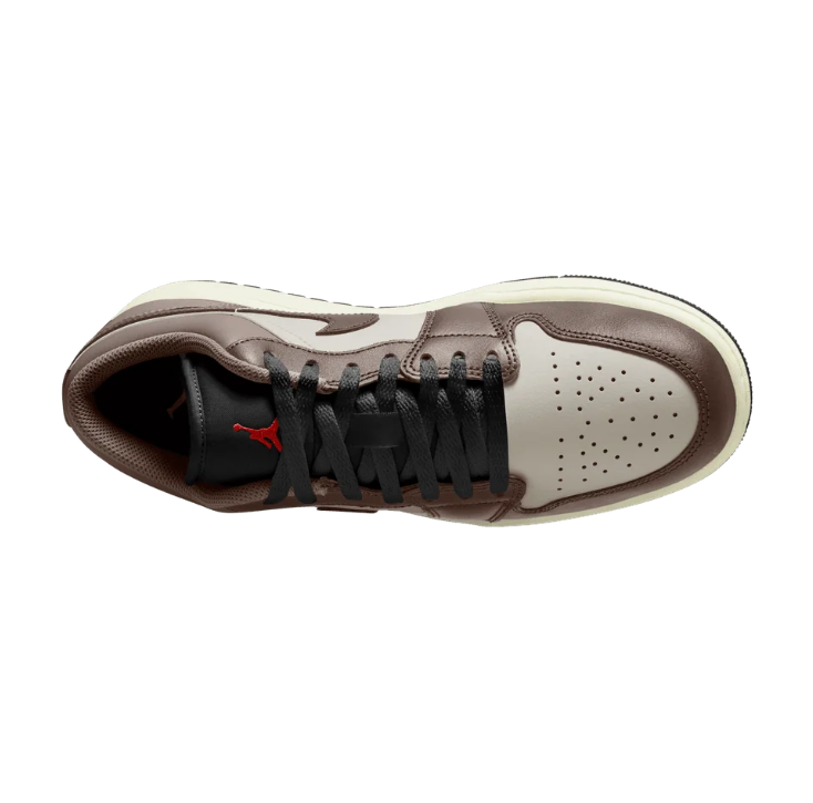 Air Jordan 1 Low Sneakers - Brown & Cream with Black Accents