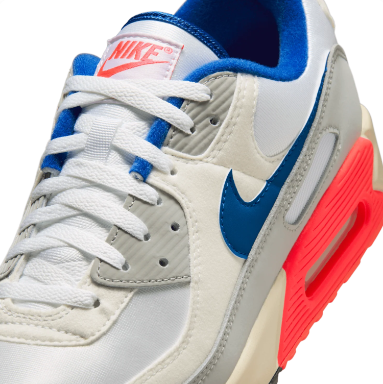 Nike Air Max Sneakers - White & Gray with Blue & Coral Accents