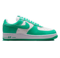 Nike Air Force 1 Low Sneakers - Green & White with Crackle Texture