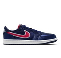 Air Jordan 1 Low Sneakers - Navy & Red with White Stitching