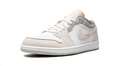 Air Jordan 1 Low Sneakers - White, Cream & Gray with Orange Accents