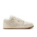 Air Jordan 1 Low Sneakers - Cream with Gum Sole & Gold-Tone Details