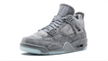 Air Jordan 4 Sneakers - Textured Gray with Icy Blue Sole