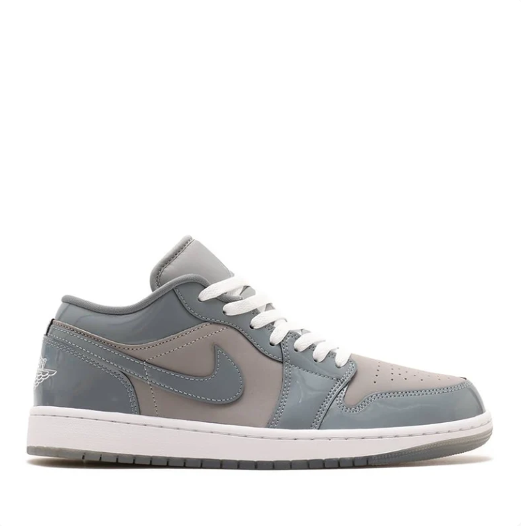 Air Jordan 1 Low Sneakers - Gray & Taupe with White Laces