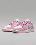 Air Jordan 1 Low Sneakers - Pink & White with Cream Midsole