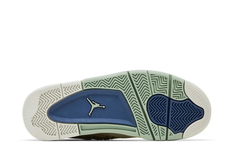 Air Jordan 4 Sneakers - Ivory, Mint & Gold Details