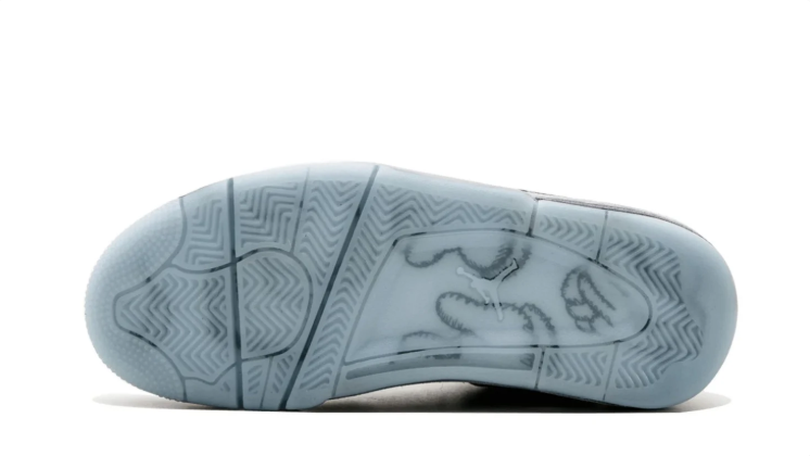 Air Jordan 4 Sneakers - Textured Gray with Icy Blue Sole
