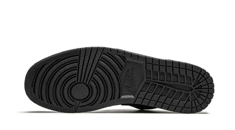 Air Jordan 1 Low Sneakers - All Black with Textured Overlays