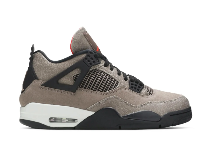 Air Jordan 4 Sneakers - Taupe Gray & Black