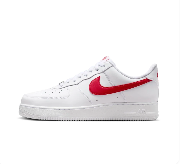Nike Air Force 1 Low Sneakers - White & Red