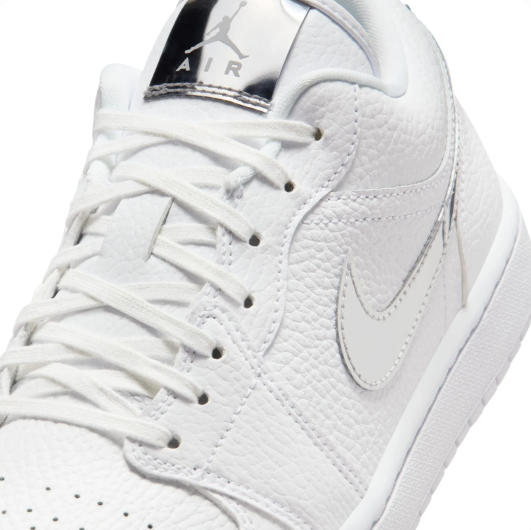 Air Jordan 1 Low Sneakers - White & Metallic Silver