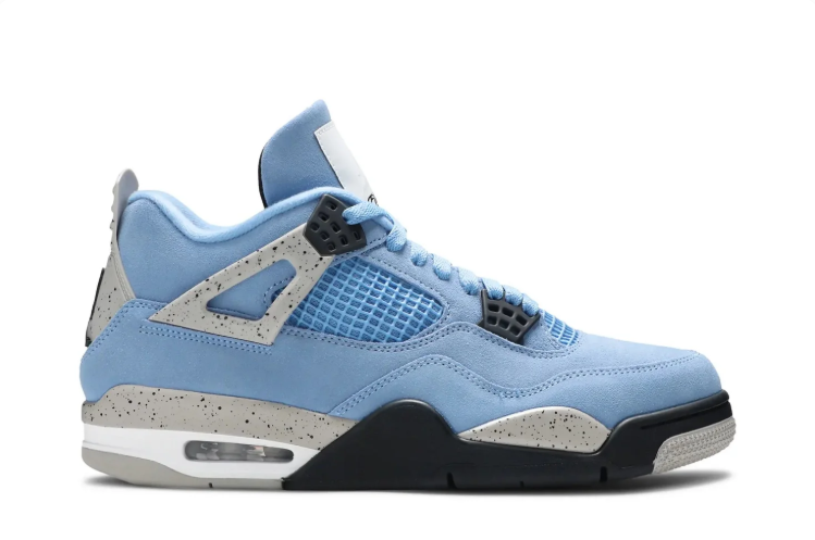 Air Jordan 4 Sneakers - Light Blue & Speckled Gray