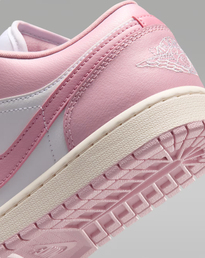Air Jordan 1 Low Sneakers - Pink & White with Cream Midsole