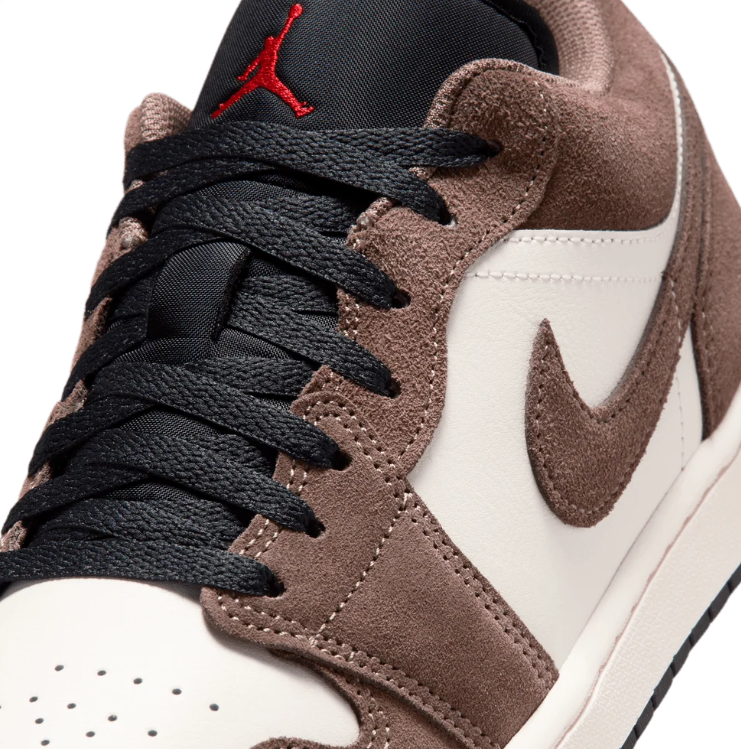 Air Jordan 1 Low Sneakers - Brown & Cream with Black Accents