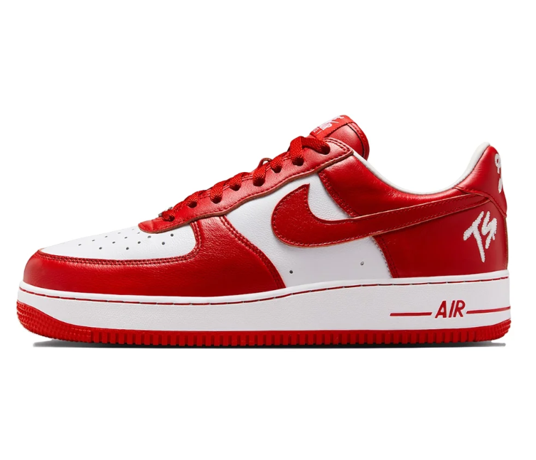 Nike Air Force 1 Low Sneakers - Red & White with Script Details