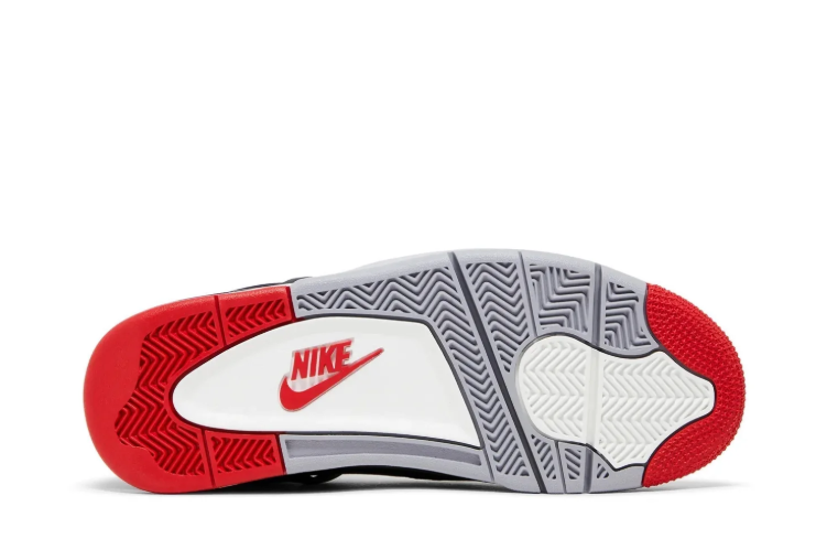 Air Jordan 4 Sneakers - Black, Gray & Red