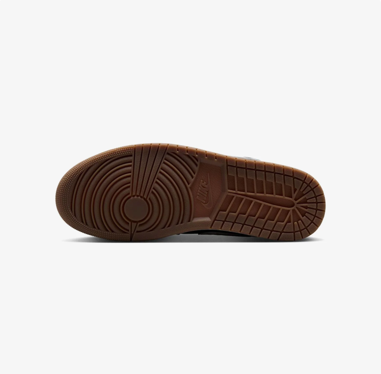 Air Jordan 1 Low Sneakers - Black & White with Gum Sole