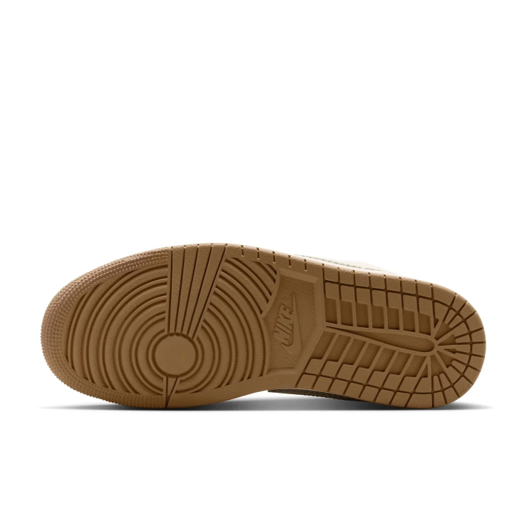 Air Jordan 1 Low Sneakers - Cream with Gum Sole & Gold-Tone Details