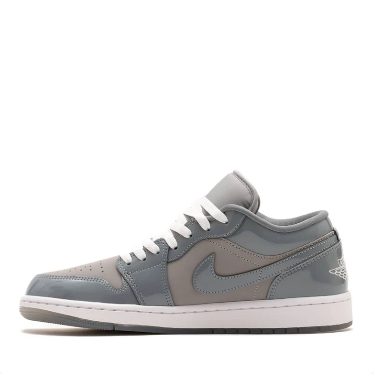 Air Jordan 1 Low Sneakers - Gray & Taupe with White Laces