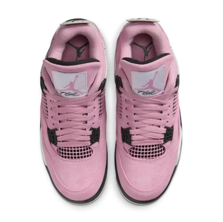 Air Jordan 4 Sneakers - Pink & Speckled Gray
