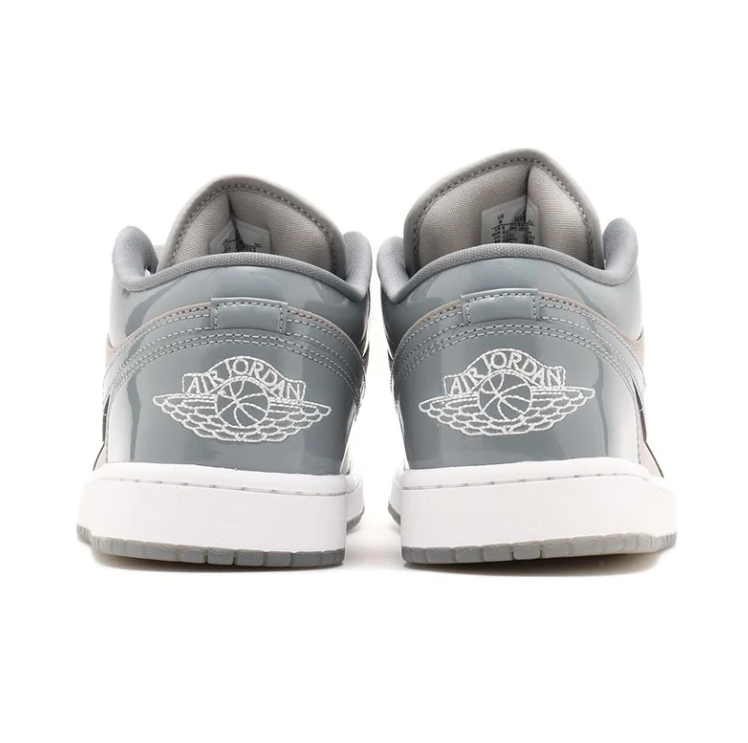 Air Jordan 1 Low Sneakers - Gray & Taupe with White Laces