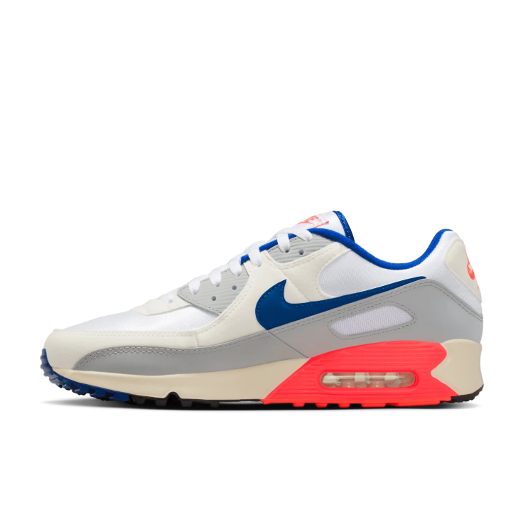 Nike Air Max Sneakers - White & Gray with Blue & Coral Accents