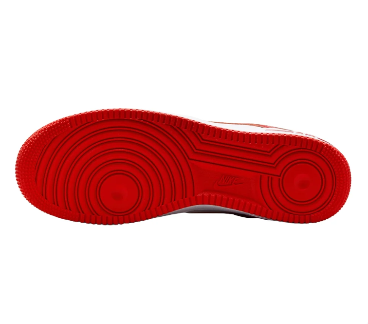 Nike Air Force 1 Low Sneakers - Red & White with Script Details