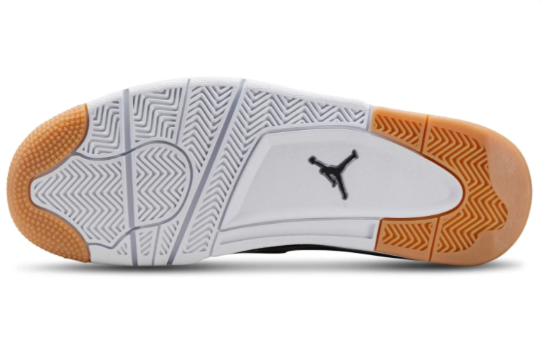 Air Jordan 4 RM Sneakers - White, Light Gray & Black with Gum Accents