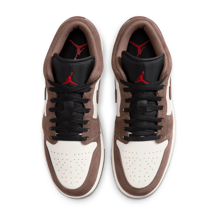 Air Jordan 1 Low Sneakers - Brown & Cream with Black Accents