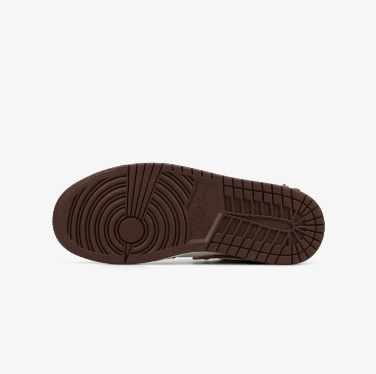 Air Jordan 1 Low Sneakers - Brown & Cream with Patterned Accents