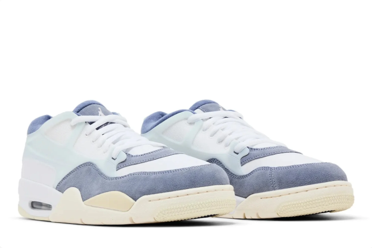 Air Jordan 4 RM Sneakers - White, Slate Blue & Cream