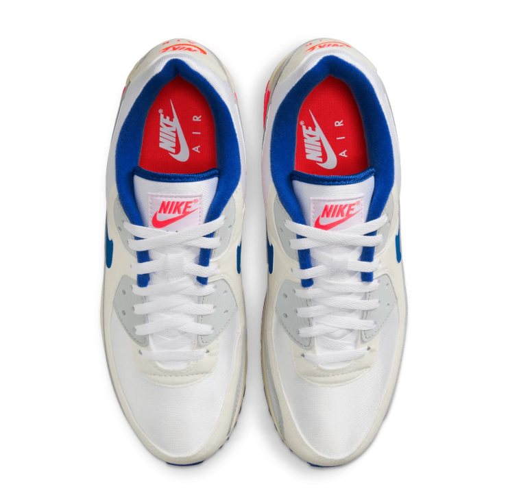 Nike Air Max Sneakers - White & Gray with Blue & Coral Accents