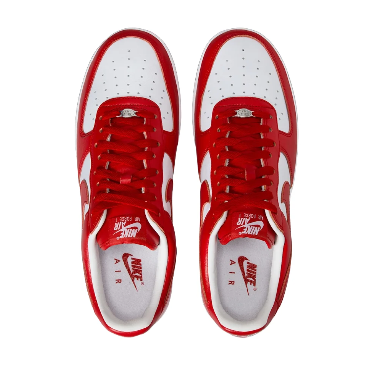 Nike Air Force 1 Low Sneakers - Red & White with Script Details