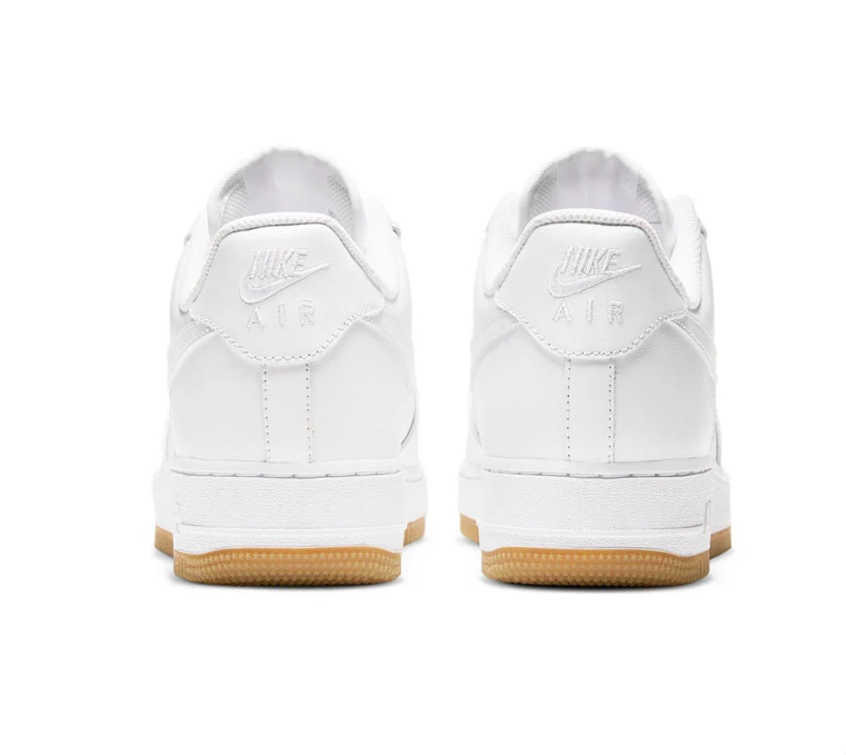 Nike Air Force 1 Low Sneakers - White with Gum Sole