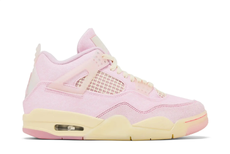 Air Jordan 4 Sneakers - Pastel Pink & Cream