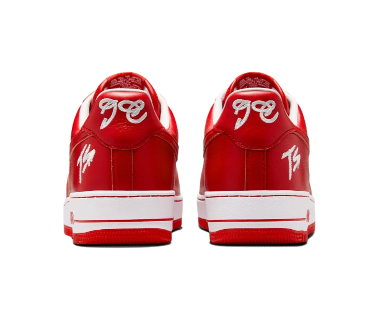 Nike Air Force 1 Low Sneakers - Red & White with Script Details