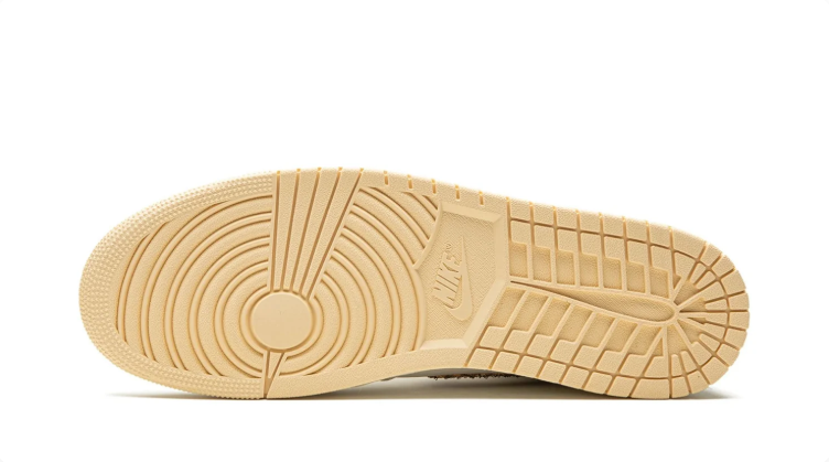 Air Jordan 1 High Sneakers - Cream & Gold-Glitter Accents