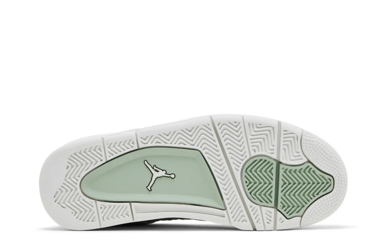 Air Jordan 4 Sneakers - Mint Green & White with Metallic Details