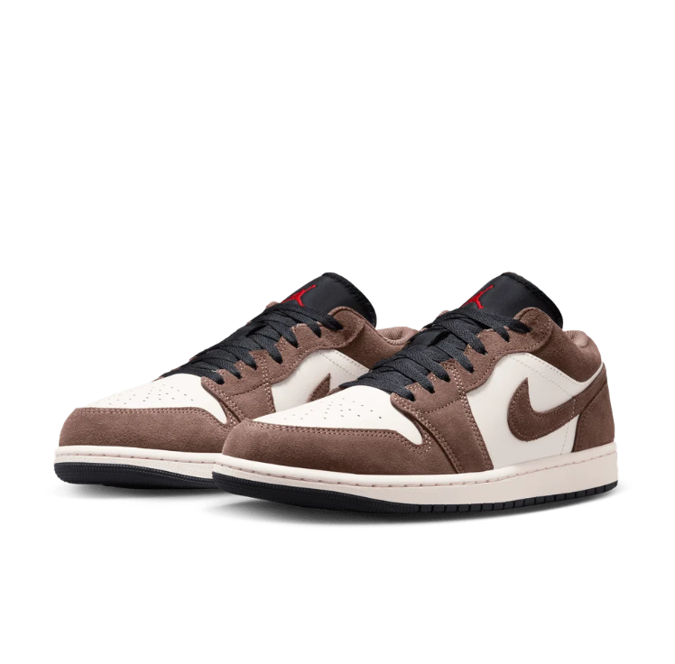 Air Jordan 1 Low Sneakers - Brown & Cream with Black Accents