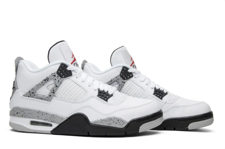 Air Jordan 4 Sneakers - White & Cement Gray