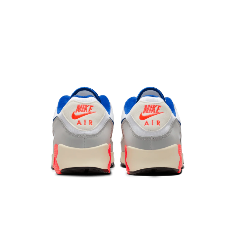 Nike Air Max Sneakers - White & Gray with Blue & Coral Accents
