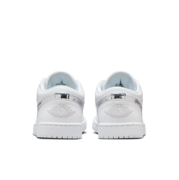 Air Jordan 1 Low Sneakers - White & Metallic Silver