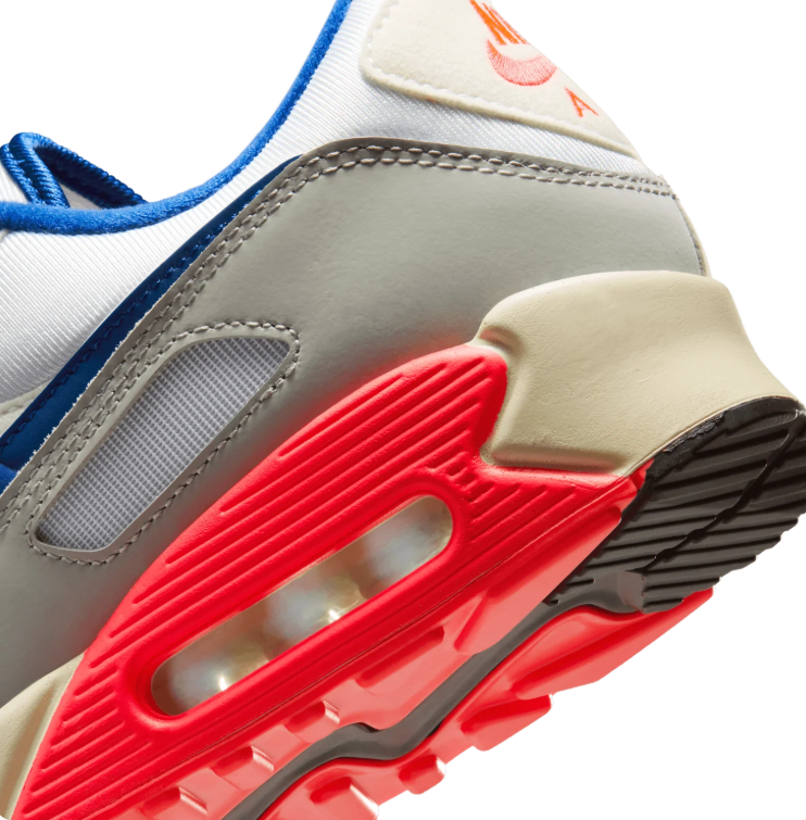 Nike Air Max Sneakers - White & Gray with Blue & Coral Accents