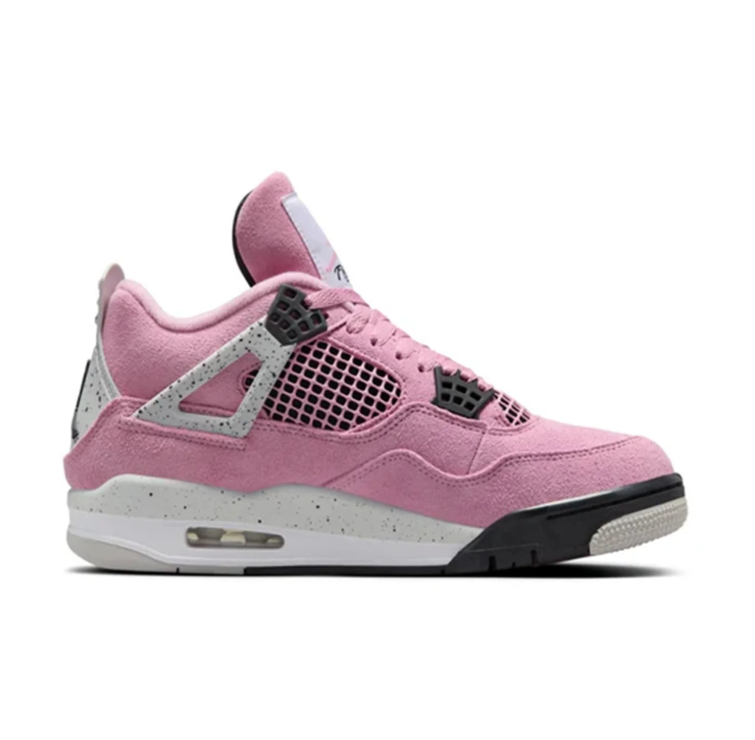 Air Jordan 4 Sneakers - Pink & Speckled Gray