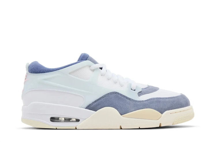 Air Jordan 4 RM Sneakers - White, Slate Blue & Cream