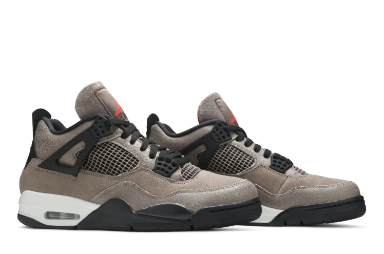 Air Jordan 4 Sneakers - Taupe Gray & Black