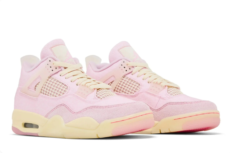 Air Jordan 4 Sneakers - Pastel Pink & Cream
