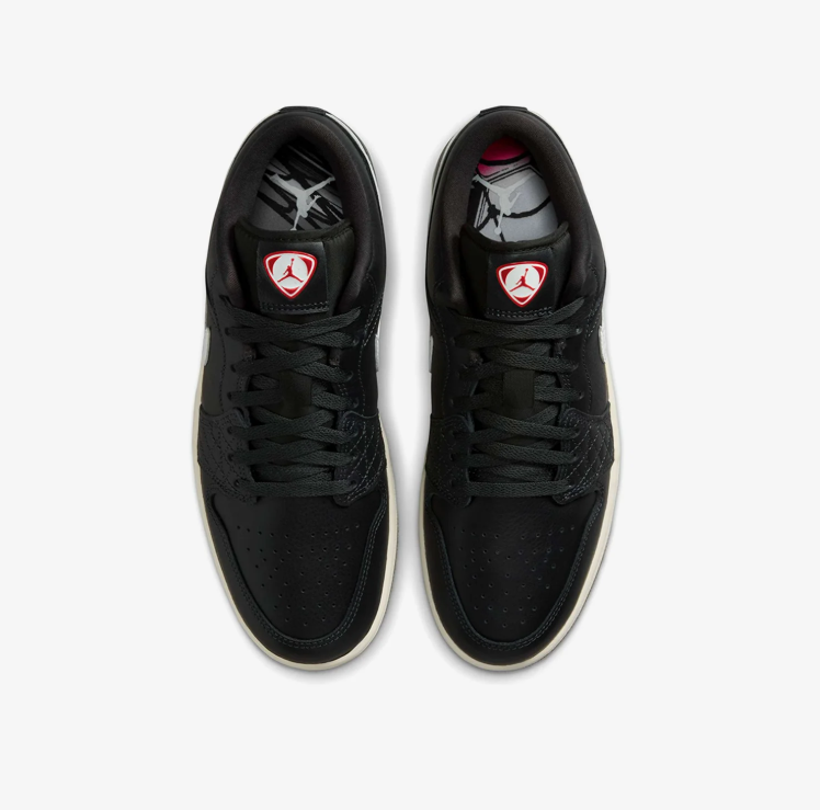 Air Jordan 1 Low Sneakers - Black & White with Gum Sole